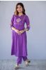 Purple Embroidered Kurta Pant Set