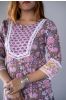 Violet Block Printed Kurta 