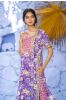 Violet Floral High Slit Kurta