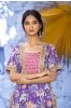 Violet Floral High Slit Kurta