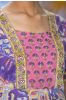 Violet Floral High Slit Kurta