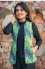 Blue Green Ikat Reversible Cotton Quilted Sleeveless Jacket