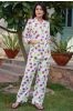 Multicolor Hand Block Print Cotton Night Suit