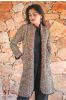 Black Orange Block Printed Reversible Cotton Quilted Coat