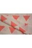 White Peach Triangle Block Printed Cotton Fabric