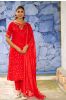 Red Bandhej 3 Piece Kurta Set