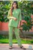 Glorious Green Block Printed Night Suit