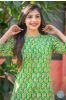 Glorious Green Block Printed Night Suit