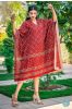 Brick Red Khari Block Print Kaftan 