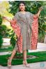 Bagru Red Block Printed Cotton Kaftan Dress