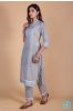 Grey Floral Block Printed Kurta 