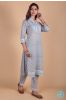 Grey Floral Block Printed Kurta 