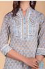 Grey Floral Block Printed Kurta 