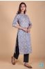 Ash Grey Block Printed Kurta 