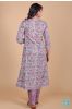 Lavender Fog Block Printed A Line Kurta Set 