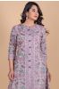 Lavender Fog Block Printed A Line Kurta Set 