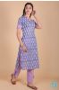 Quartz Blue Block Printed Kurta 