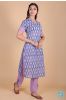 Quartz Blue Block Printed Kurta 