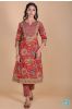 Brick Red Hand Block Printed Kurta 