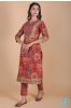 Brick Red Hand Block Printed Kurta 