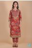 Brick Red Hand Block Printed Kurta 