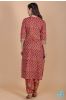 Brick Red Block Printed Kurta 