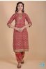 Brick Red Block Printed Kurta 