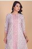 Rose Pink Block Printed A Line Kurta 