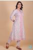 Rose Pink Block Printed A Line Kurta 