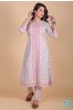 Rose Pink Block Printed A Line Kurta 