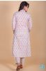 Carnation Pink Block Printed A Line Kurta  