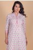 Carnation Pink Block Printed A Line Kurta  