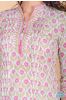 Carnation Pink Block Printed A Line Kurta  