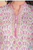 Carnation Pink Block Printed A Line Kurta  