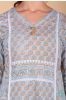 Illusion Grey Block Printed A Line Kurta Set