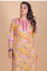 Yellow Floral Block Printed Kurta