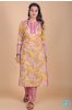 Yellow Floral Block Printed Kurta