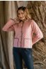 Pink Brown Reversible Quilted Women Jacket