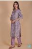 Liliac Floral Block Printed Kurta