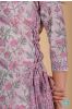 Lavender Floral Block Printed A Line Kurta 