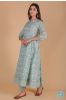 Mint Green Block Printed Anarkali Kurta 