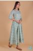 Mint Green Block Printed Anarkali Kurta 