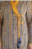 Mustard Kalamkari Block Printed Quilted Jacket