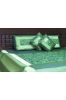 Beautiful Green 5 Piece Silk Bedcover Set