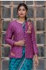 Orchid Purple Embroidered Quilted Silk Jacket