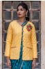 Sunshine Yellow Embroidered Quilted Silk Jacket