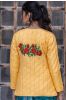 Sunshine Yellow Embroidered Quilted Silk Jacket