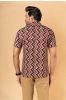 Bagru Red Block Printed Men Shirt