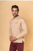 Camel Brown Embroidered Block Printed Kurta