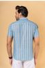 Blue Handloom Khari Cotton Men Shirt